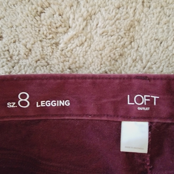 2/$20 LOFT Burgundy Legging Pants 8 - Picture 9 of 10